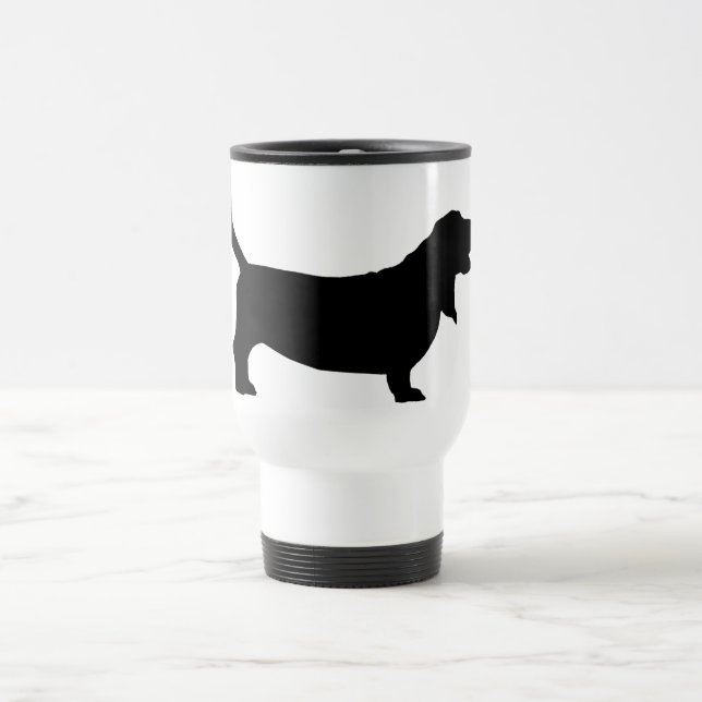 Mug De Voyage Basset Hound (noir) (Centre)