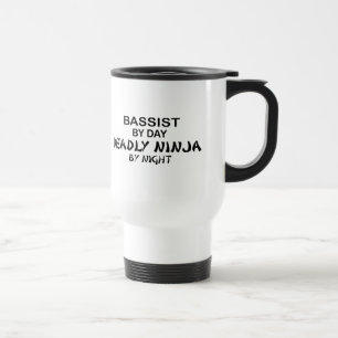 Mug De Voyage Bassiste Ninja mortel par nuit