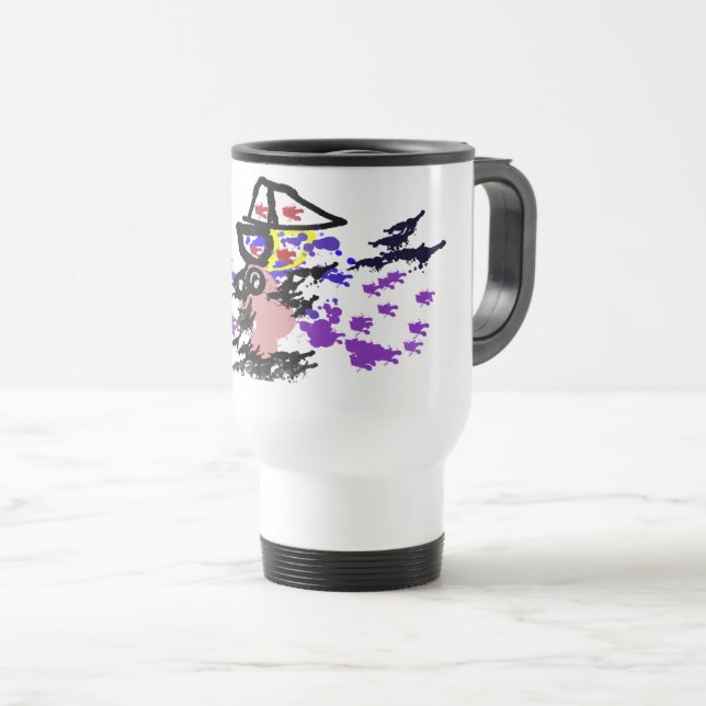 Mug De Voyage Bateau d'été et poisson  (Devant droit)