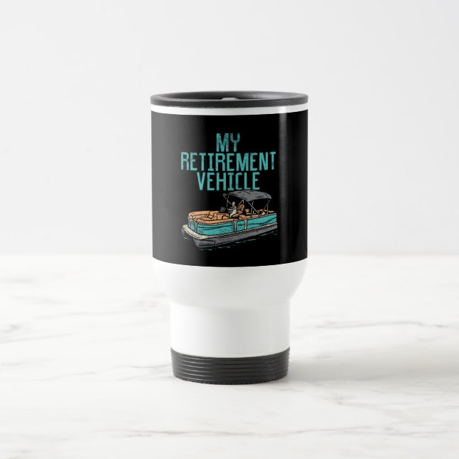 Mug De Voyage Bateau Pontoon - Mon véhicule de retraite (Centre)