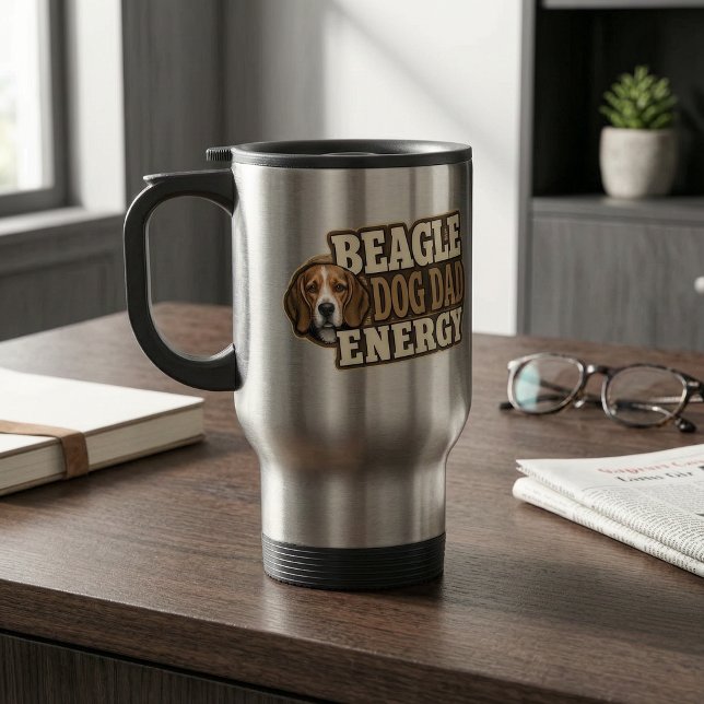 Mug de voyage Beagle Dad Energy (Beagle Dad Energy Travel Mug)