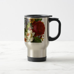 Mug De Voyage Beau Bouquet Romantique d'Été avec Rose Rouge