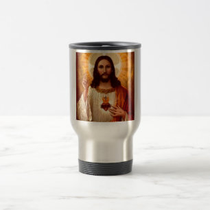 Mug De Voyage Beau coeur sacré religieux d'image de Jésus
