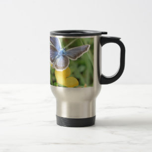 Mug De Voyage Beau Papillon Bleu et Blanc