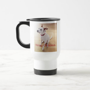 Mug De Voyage Beau renne blanc Chien chiot Noël