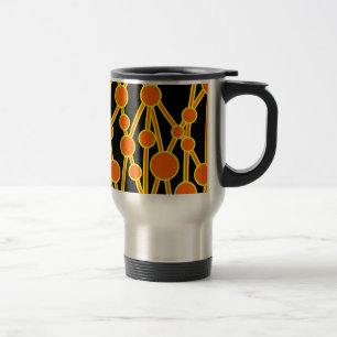 Mug De Voyage Beaucoup de routes II orange avec jaune sur noir