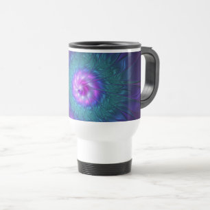 Mug De Voyage Beauté florale abstraite, art fractal coloré de fl