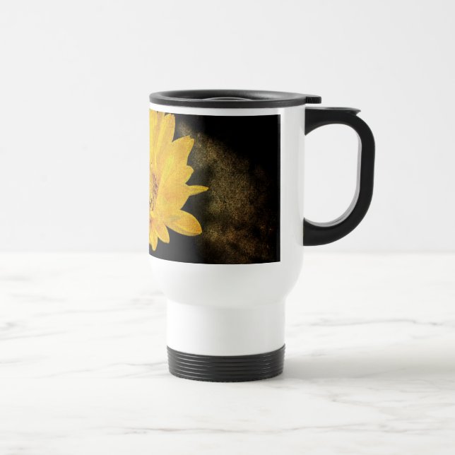 Mug De Voyage Beautiful Sunflower with Dark Brown Background (Droite)