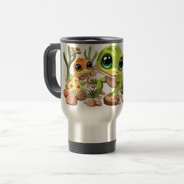 Mug De Voyage Bébé Geckos jote personnages de dessin (Devant gauche)