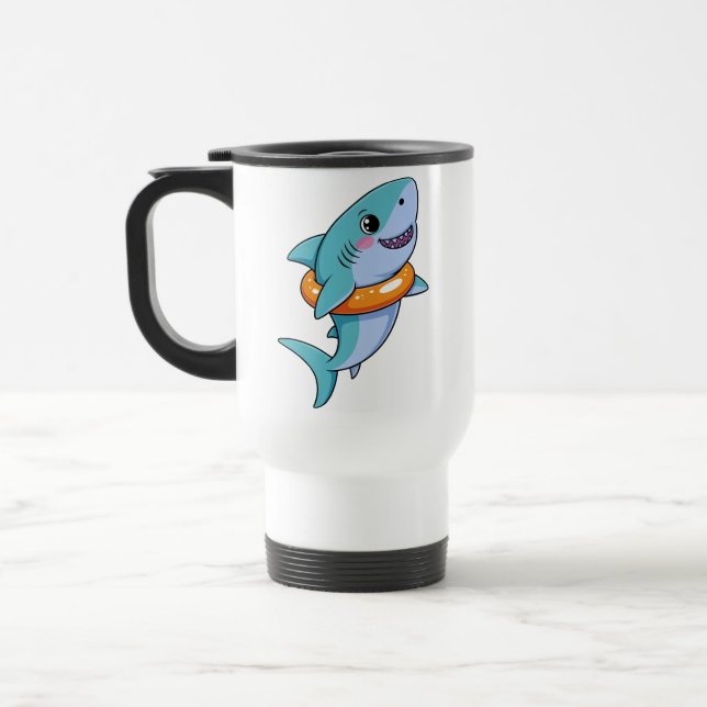 Mug De Voyage Bébé Requin Mignon Avec Flotteur | Enfants (Gauche)