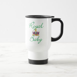 Mug De Voyage Bébé royal avec pourpre et couronne or