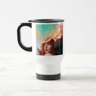 Mug De Voyage Belle artiste Abstraite Red Haired Ginger Girl