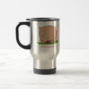 Mug De Voyage Belle illustration de dessin animé de bébé wombat