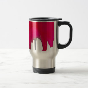 Mug De Voyage Belle rose rouge extraordinaire sous le ciel blanc