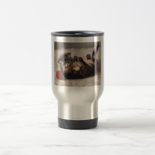 Mug De Voyage Berceau de chat, un chat jouant avec une pelote de