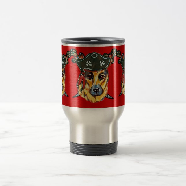 Mug De Voyage Berger Allemand Pirate (Centre)