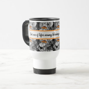 Mug De Voyage Bienheureux Orange Monarque Papillon de la vie