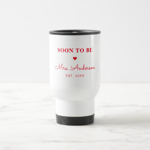 Mug De Voyage Bientôt Mme Personnalisé Rouge Rétro