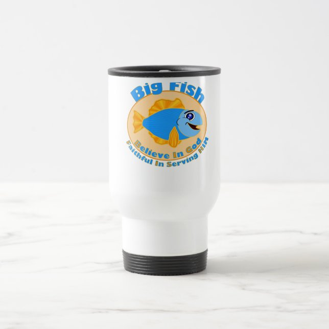 Mug De Voyage Big Fish Croyez en Dieu (Centre)