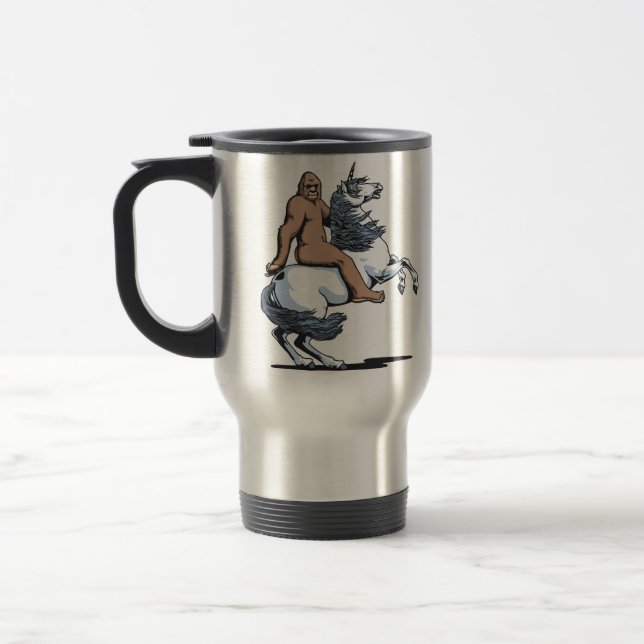 Mug De Voyage Bigfoot montant une licorne (Gauche)