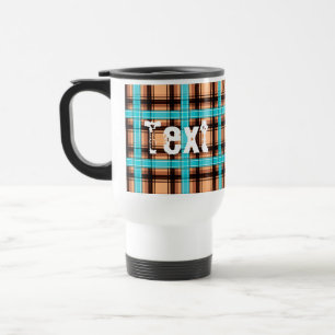 Mug De Voyage Bl motif abstrait sans à damiers plaid