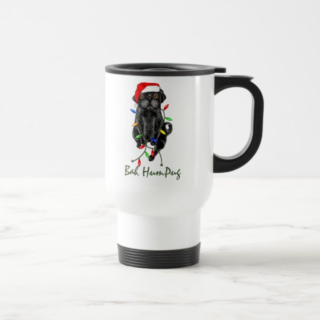 Mug De Voyage Black Carlin Chien Bah Humpug Funny Noël (Droite)