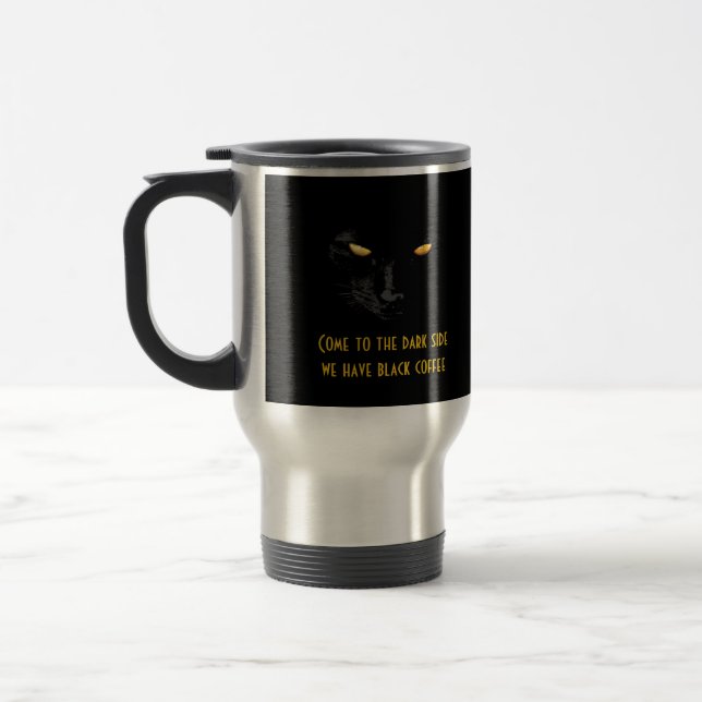 Mug De Voyage Black Cat drôle cool personnalisable (Gauche)