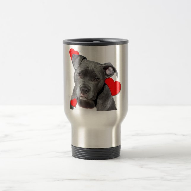 Mug De Voyage Black Pit Bull Staffordshire (Centre)