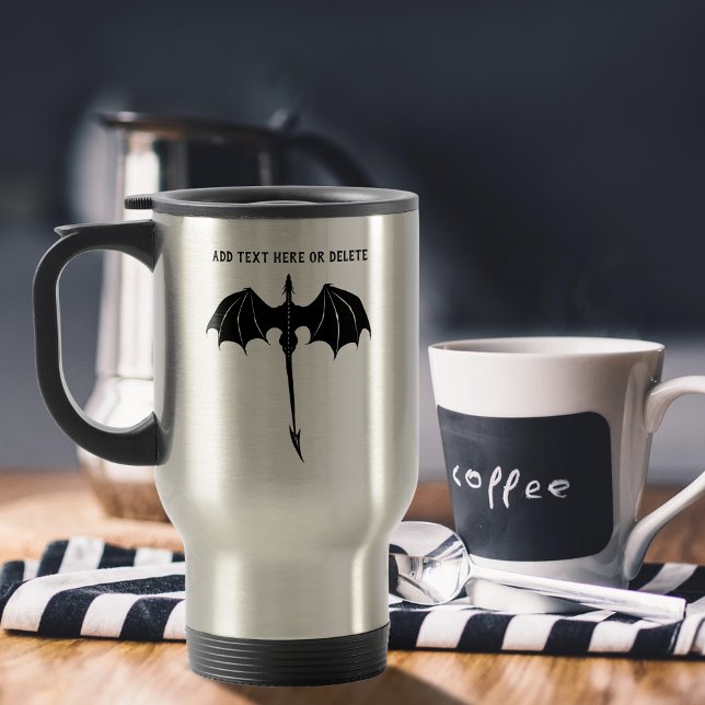 Mug De Voyage Black Tribal Flight Dragon Imaginaire blanc (Créateur téléchargé)