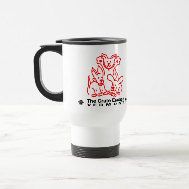 Mug De Voyage Blanc d'évasion de caisse (Gauche)