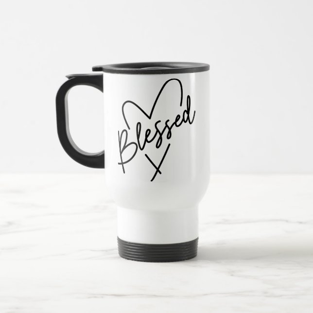 Mug De Voyage Blessé Coeur Script moderne (Gauche)