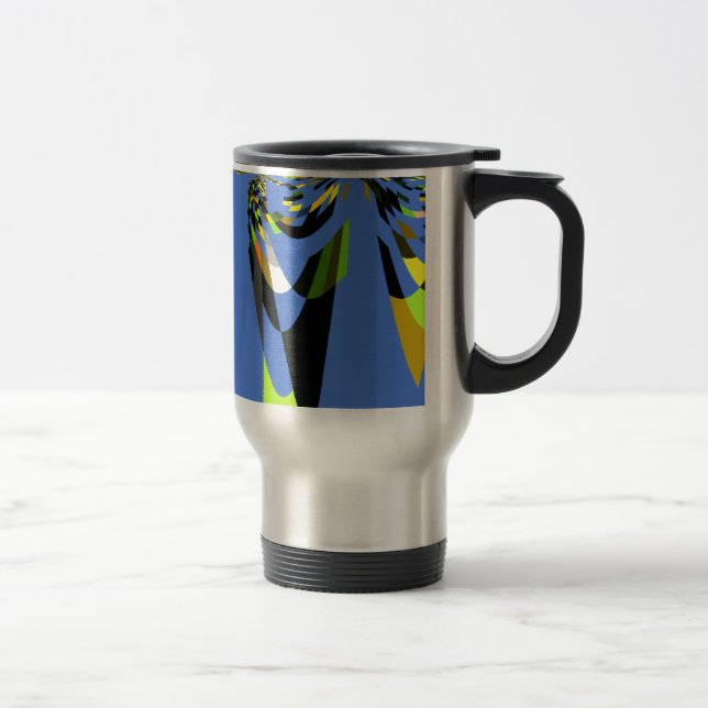 Mug De Voyage Bleu Africain Tribal Motif Motif Art Imprimer (Droit)