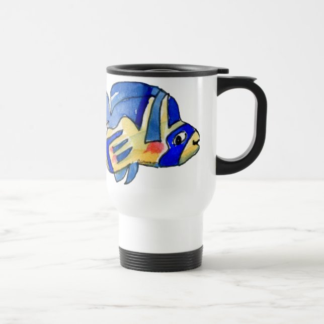 Mug De Voyage Bleu Cartoon Papillon Poisson (Droite)