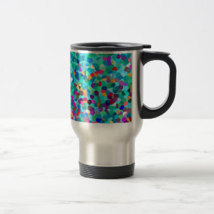 Mug De Voyage Bleu coloré Multicolore Abstrait Art Motif