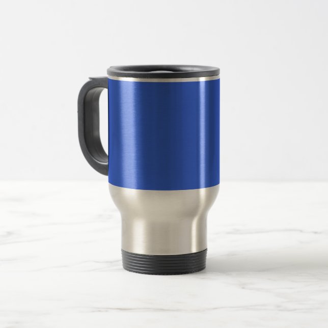 Mug De Voyage Bleu (couleur solide) (Devant gauche)