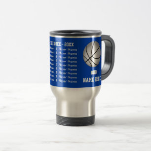 Mug De Voyage Bleu et argent Cadeaux de basketball de nuit senio