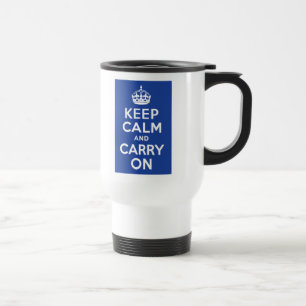 Mug De Voyage Bleu Garder le calme et continuer