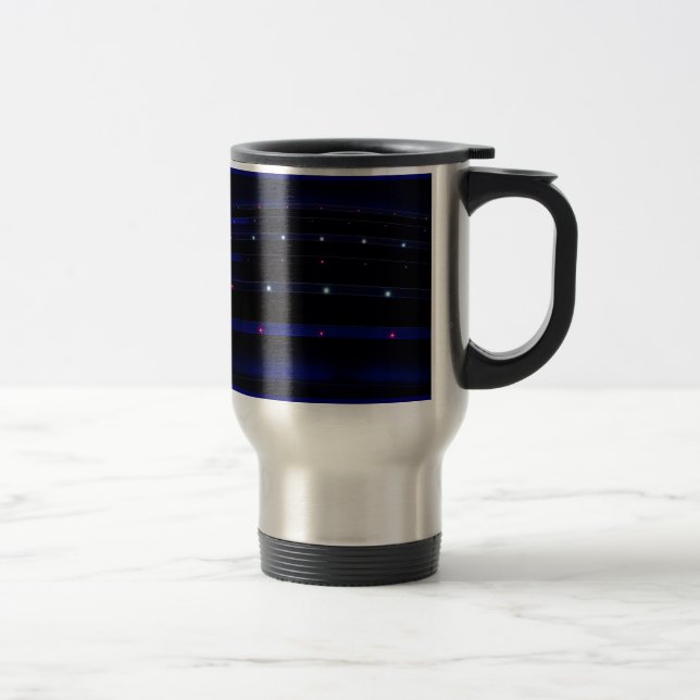 Mug De Voyage Bleu Joli rayures de lumière (Droit)