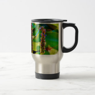 Mug De Voyage Bleu libellule et fleurs