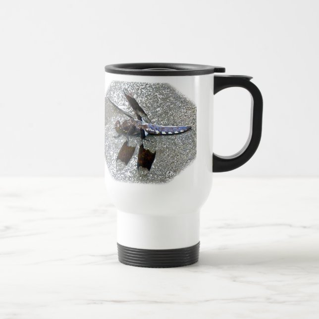 Mug De Voyage Bleu libellule Voyage Mug (Droite)