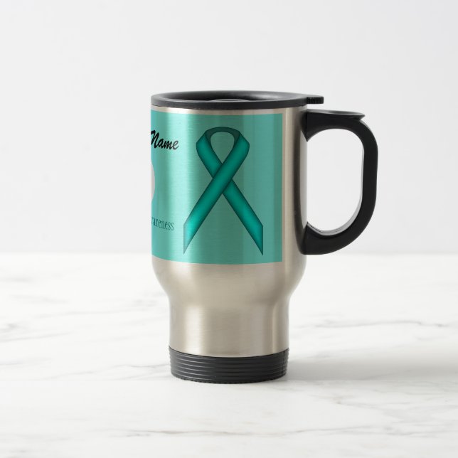 Mug De Voyage Bleu Lt/ruban Turquoise Tmpl par Kenneth Yoncich (Droit)