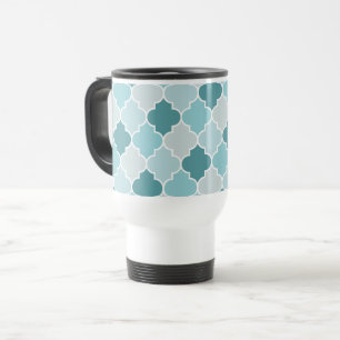 Mug De Voyage Bleu Marocain Trellis, Lattes, Quatrefoil