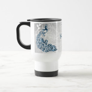 Mug De Voyage Bleu Peacock Boug de voyage personnalisé