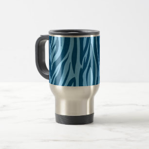 Mug De Voyage Bleu zèbre rayures
