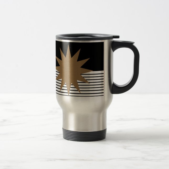 Mug De Voyage Blocage noir blanc et soleil Brown (Droit)
