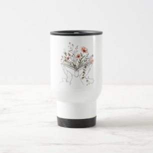 Mug De Voyage Blooms Book Ligne d'art botanique