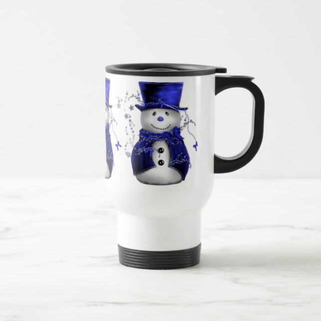 Mug De Voyage Blue Christmas Snowman (Droite)