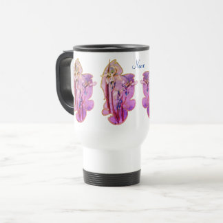 Mug De Voyage Blue Iris Floral Art Personnalisé