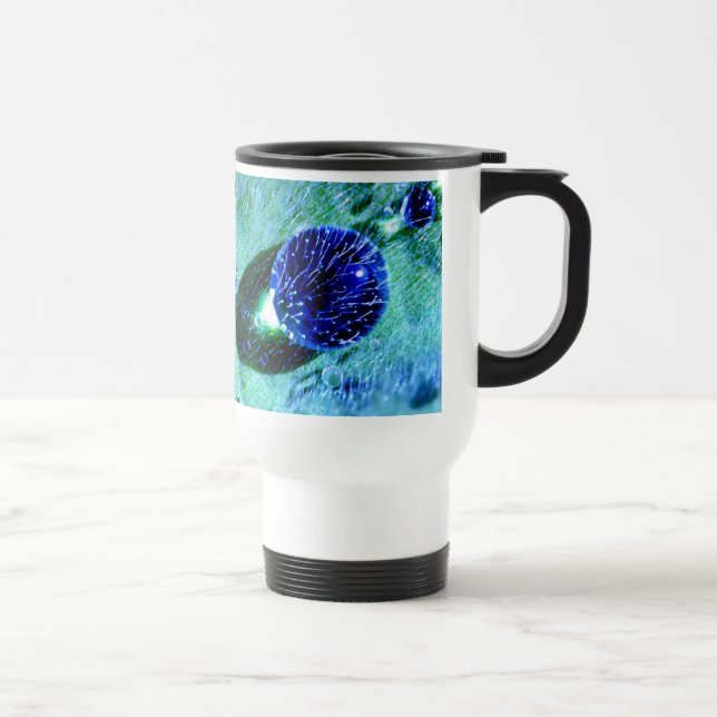 Mug De Voyage Blue Raindrops Water Pearls, Thermo Cup (Droite)