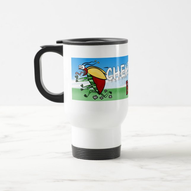 Mug De Voyage Bogue fuyant un avion de traînée chimique (Gauche)